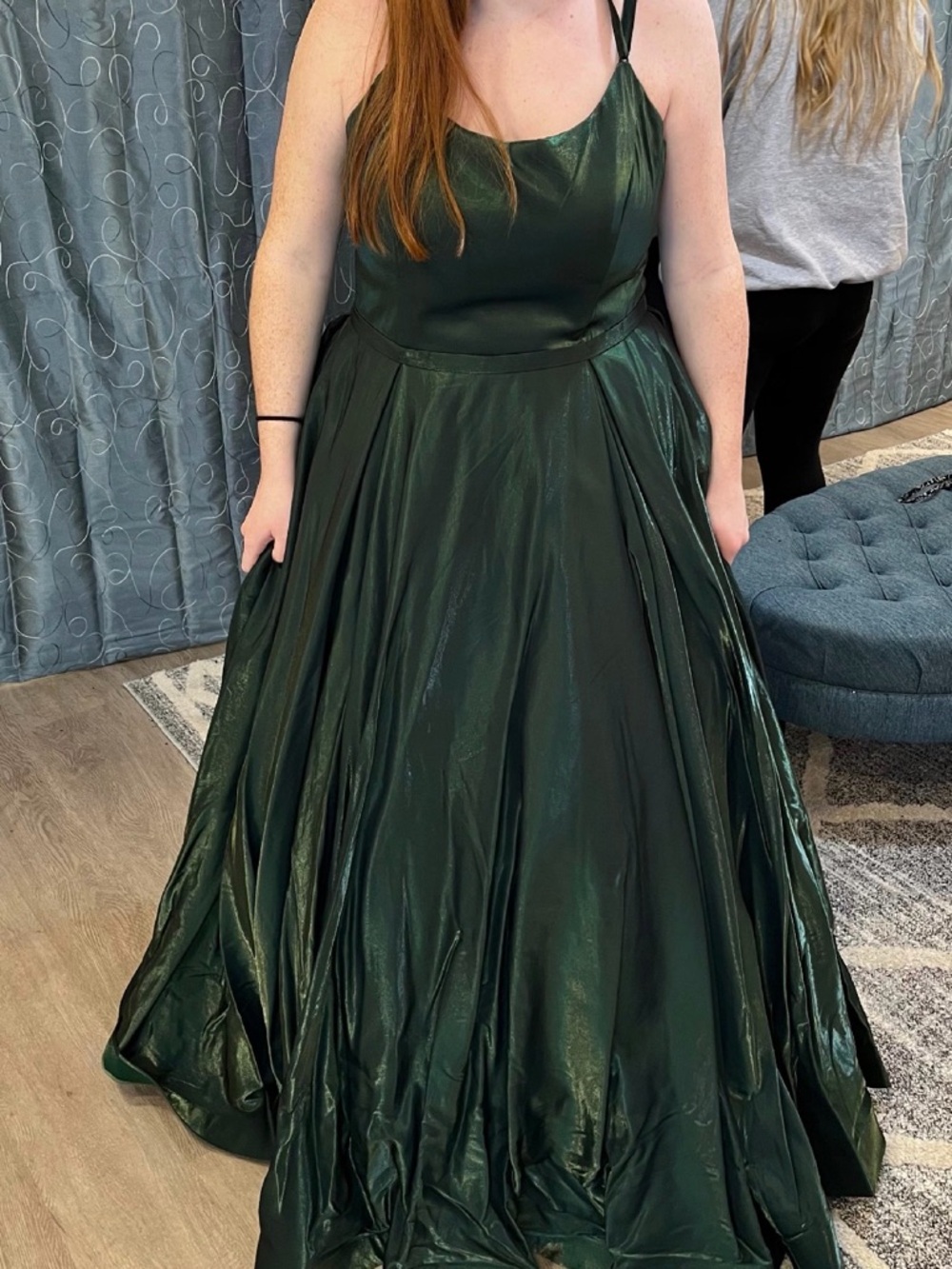 Tease Prom Plus Satin Emerald Green Ball Gown Prom Dress